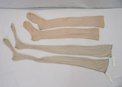 Lot of 2 Pair Vintage 1920's Silk Stockings