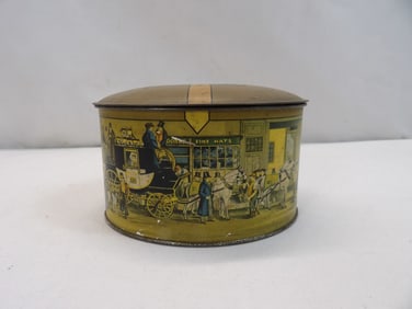Vintage Dobbs Fifth Avenue Hats Salesman Sample Tin Hat Box