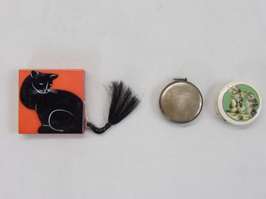 Lot of 3 Vintage Tape Measures, 2 with Cats