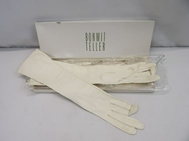 Antique Lionel Le Grand, Paris Kid Skin Leather Gloves, Bonwit Teller in Original Box