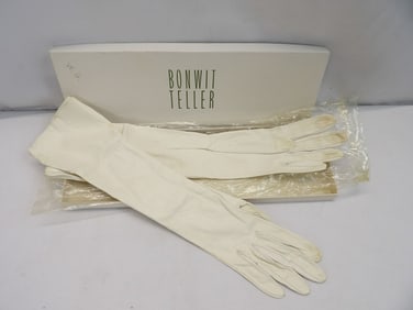 Antique Lionel Le Grand, Paris Kid Skin Leather Gloves, Bonwit Teller in Original Box