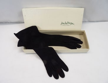 Vintage 1950's Black Blush/Suede Gloves, Lordoe for Lord & Taylor