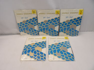 Lot of 5 Pair Vintage 1960/70's Sparkle Stockings by Fun n Fancy Sold at J.M. Fields