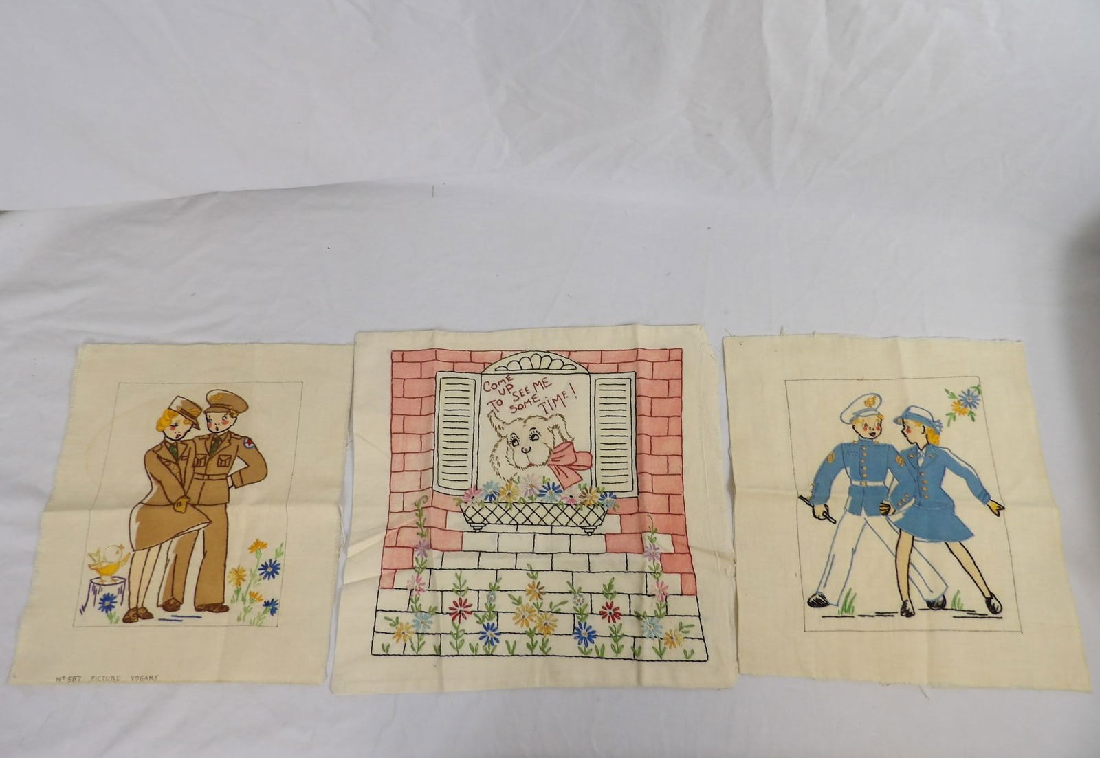 Lot of 3 Vintage Embroidered Throw Pillow Covers (1 of 7)