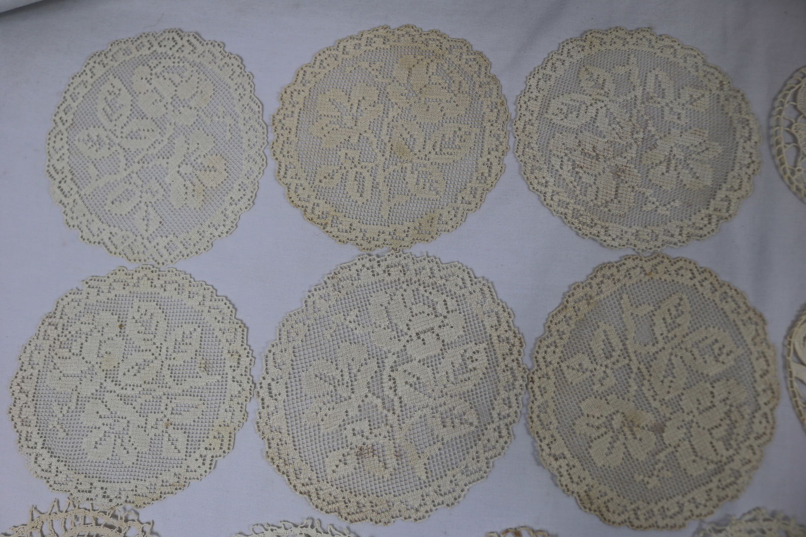 Lot of 3 Sets Fine Lace Coaster/Doilies: see photo's