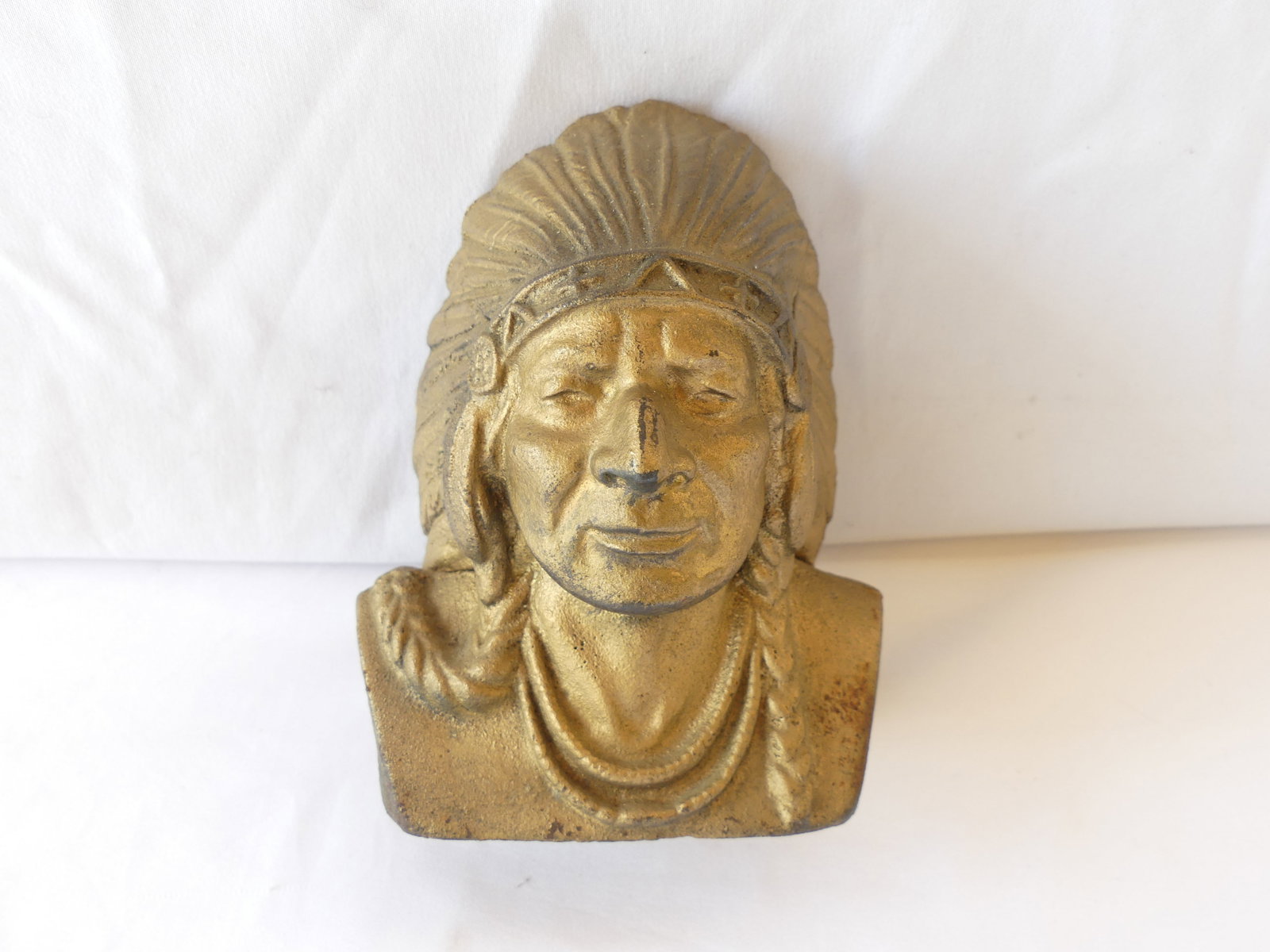 Vintage Indian Head National Bank Cast Iron Still Bank (1 of 7)