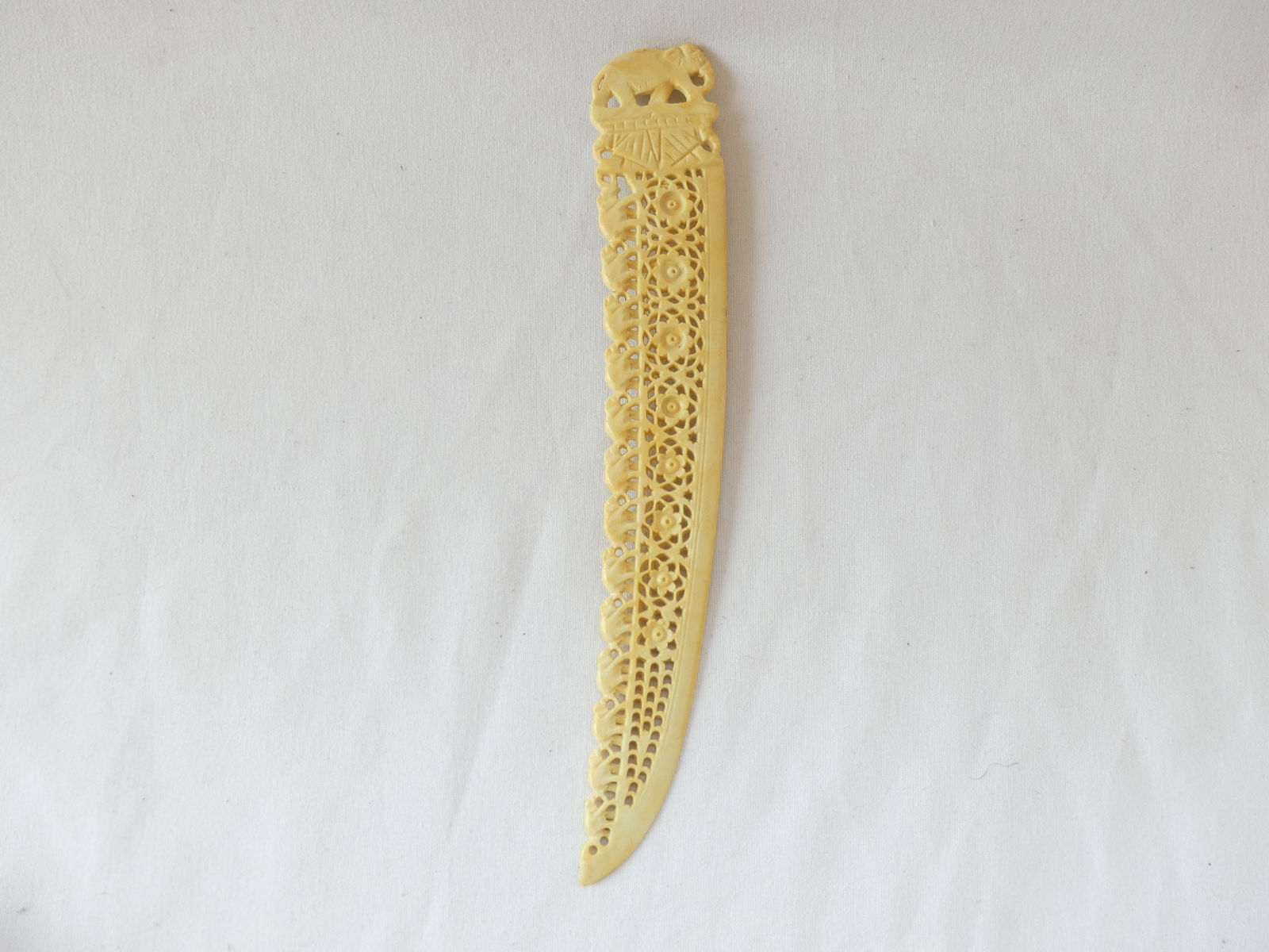 Antique Ivory Color Elephant Letter Opener: approx. 7 inches, see photo's