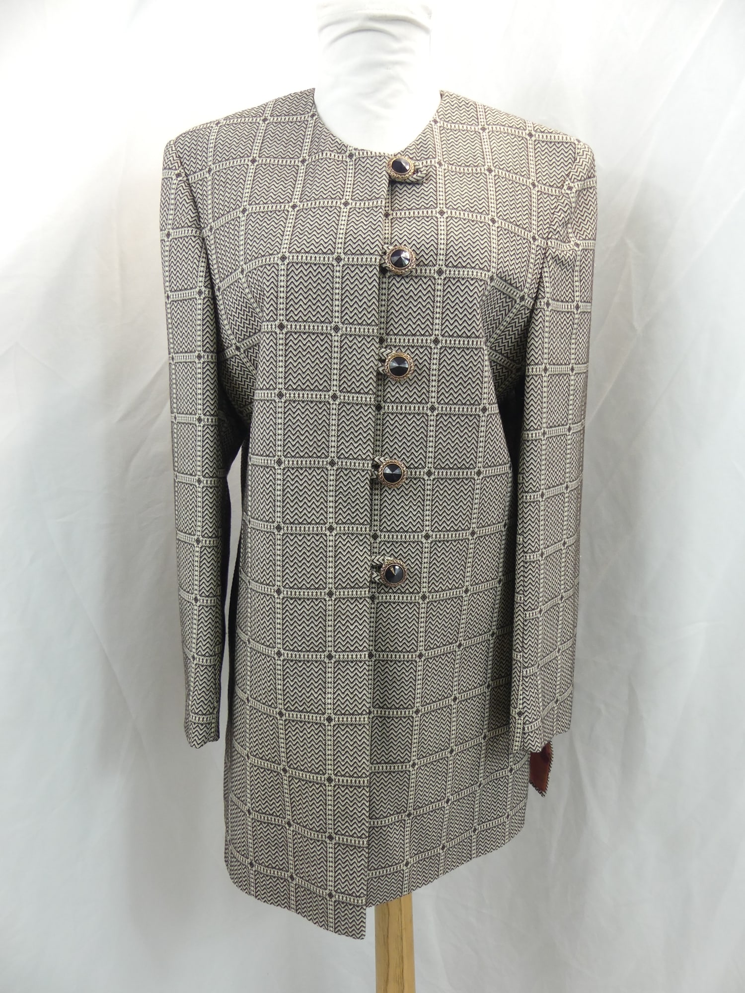 Vintage 1980's Brown Block Textured Jacket: approx. 40 bust, 38 waist, good condition, see photo's