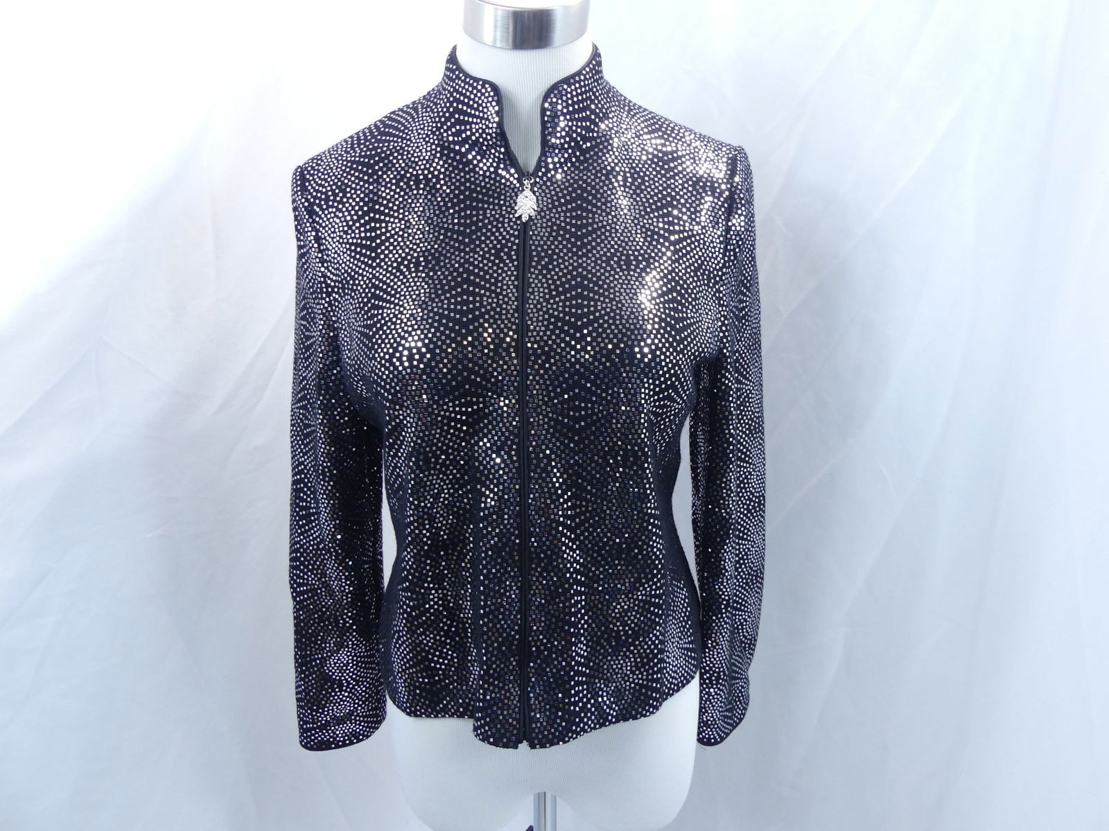 Vintage 1980/90's St John Evening by Marie Gray Black Jacket with Silver Studs in Burst design (1 of 6)