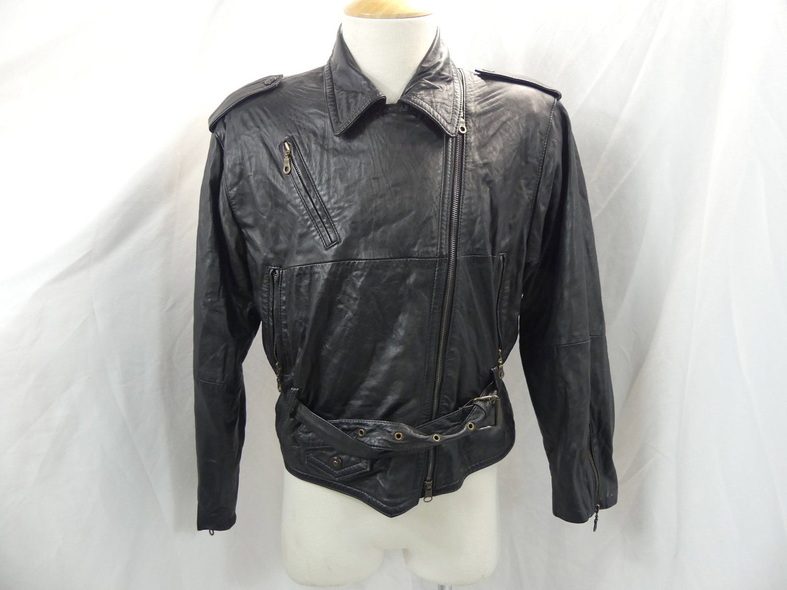 Vintage 1980's Derimod black leather motorcycle jacket (1 of 7)