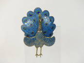 Vintage Siam Sterling Silver Cloisonne Peacock Brooch