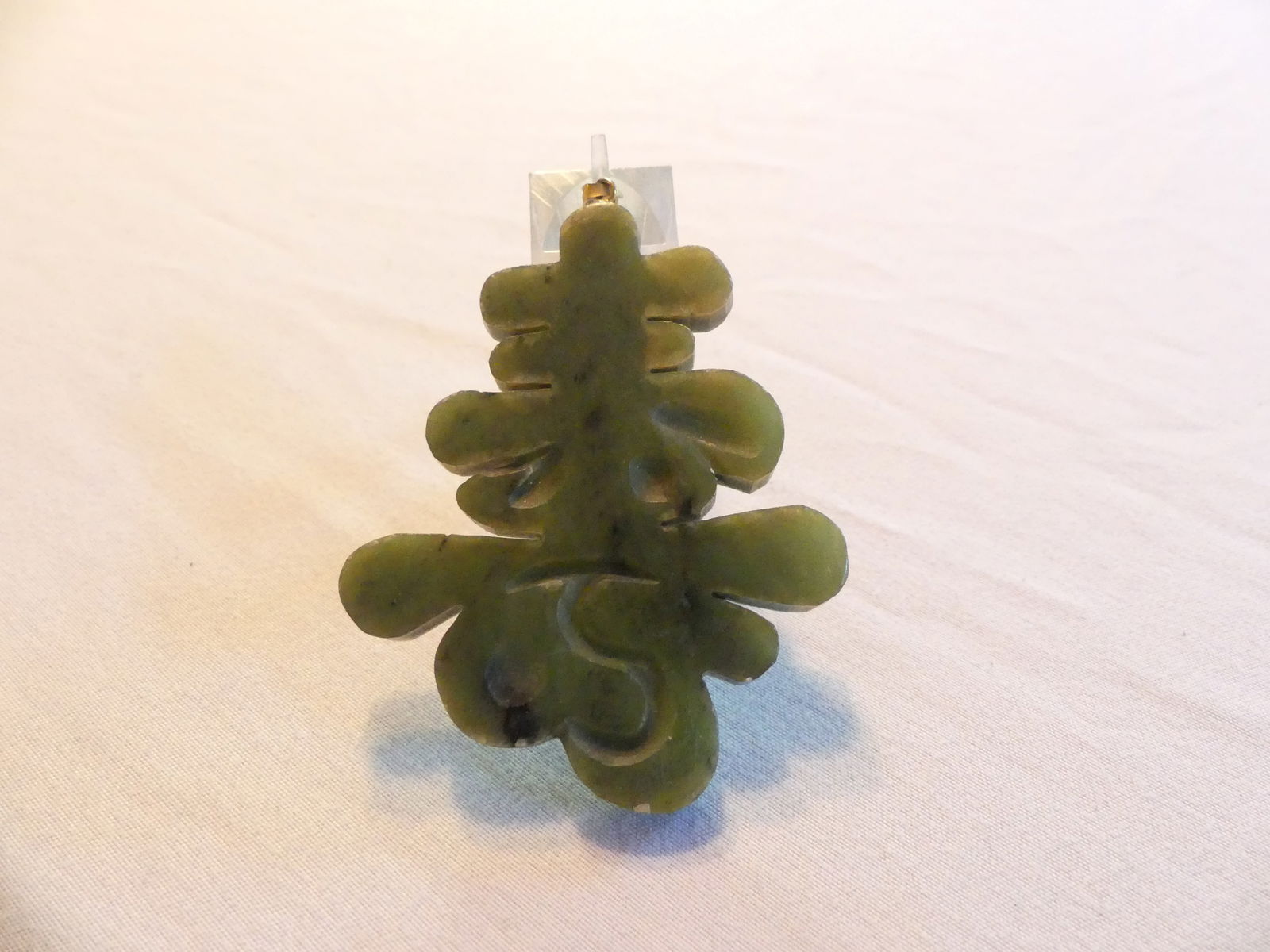 Large Vintage Hand Carved Green Jade Pendant (1 of 3)