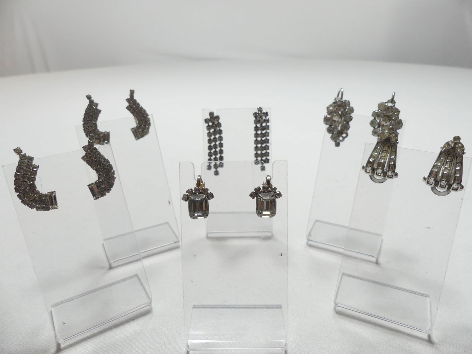 Lot of 6 Pair Vintage rhinestone Earrings (1 of 10)