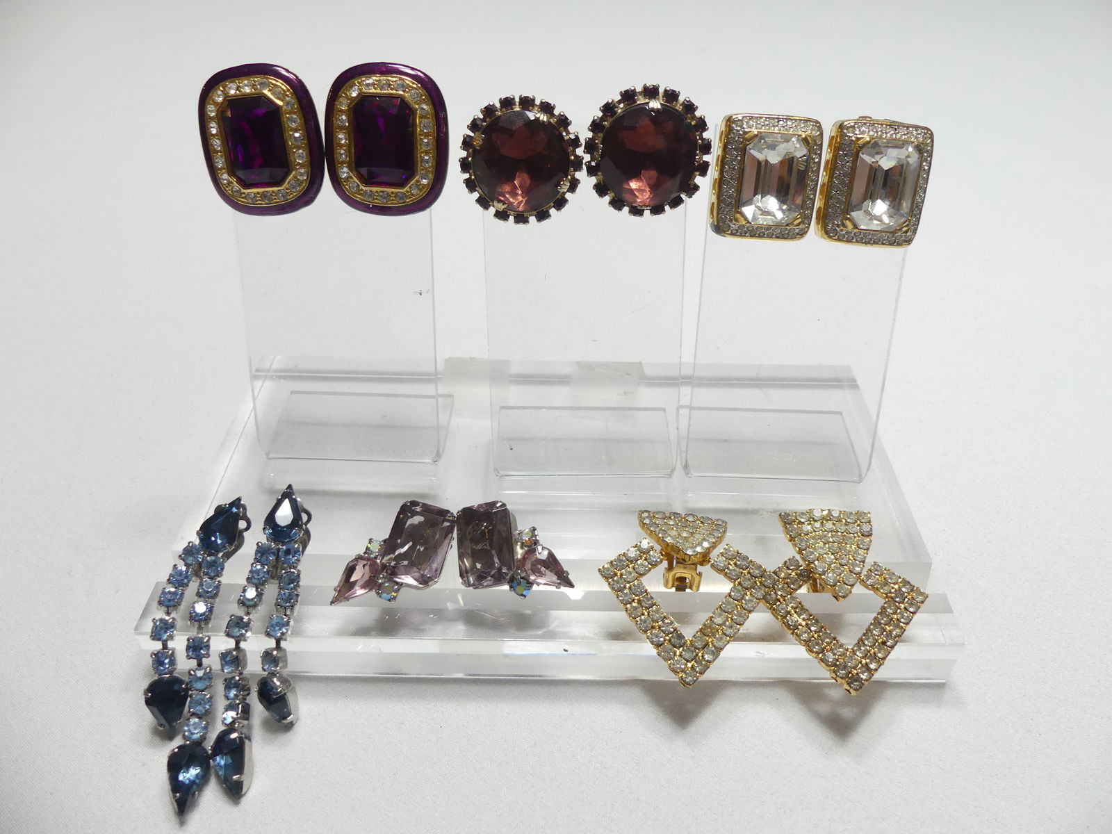 Lot of 6 Pair Vintage Earrings with Various Stones (1 of 10)