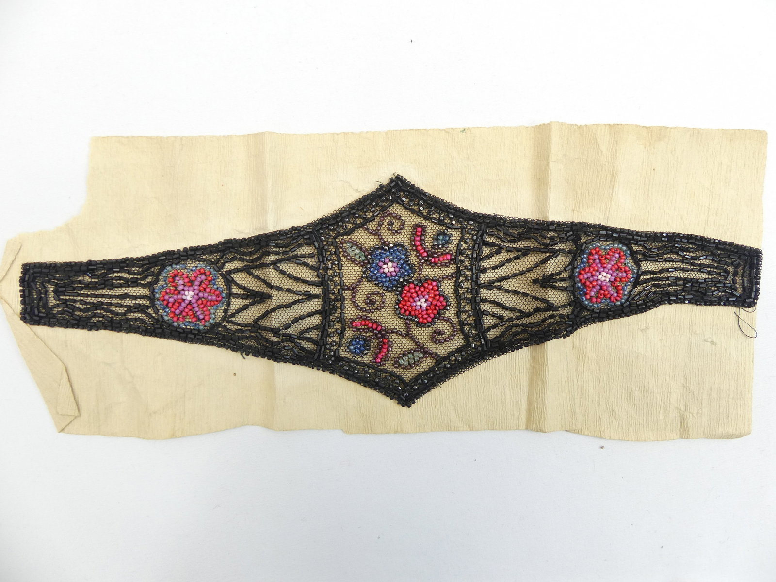 Antique Beaded Collar with Black Red & Blue Beaded (1 of 4)