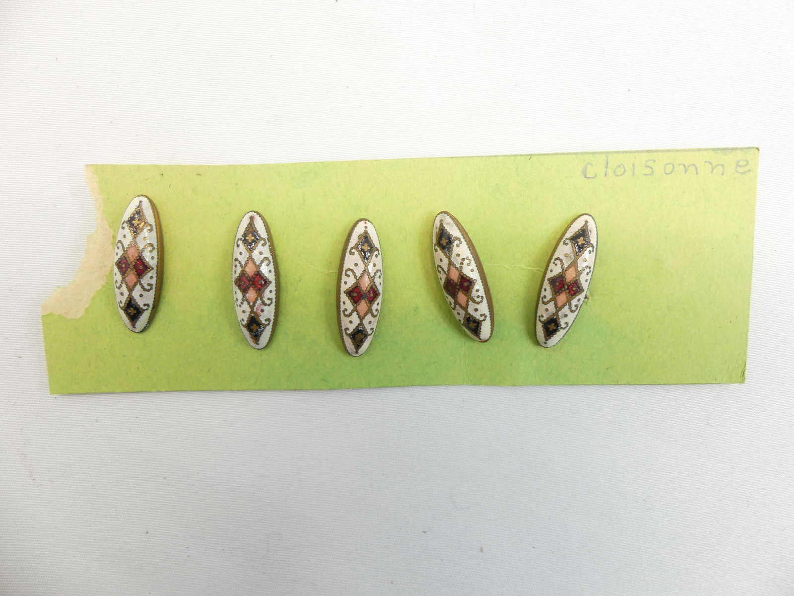 Fabulous Antique Enamel Cloisonne Buttons: approx. 1 1/8, see photo's