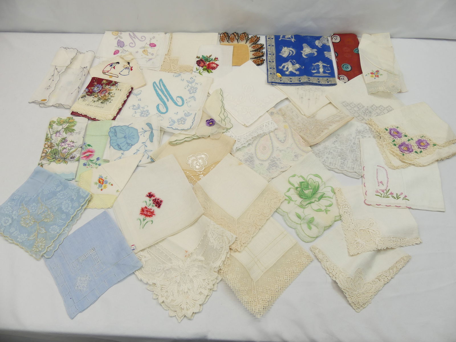 Lot of 34 Vintage Hankies, Wedding, Monogrammed, Embroidered, & Printed (1 of 12)