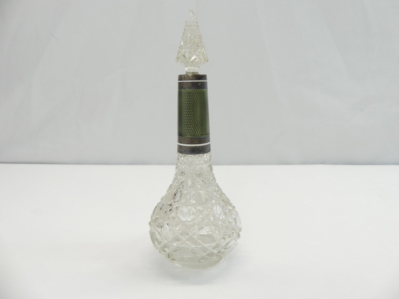 Vintage German Sterling, Enamel & Crystal Perfume Bottle (1 of 6)