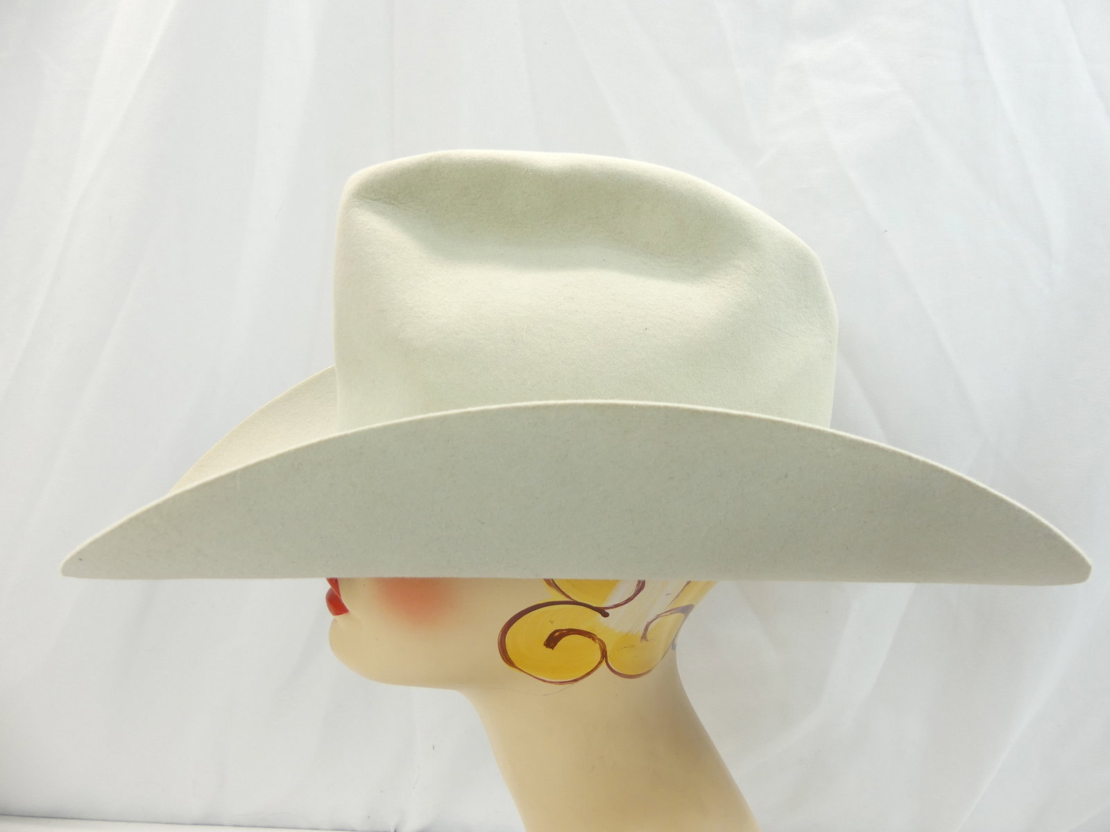Vintage Resistol Off White 5X Beaver Cowboy Hat (1 of 7)