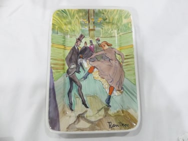 Vintage Hand Painted T. Lautrec Plate, Signed