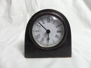 Vintage Black Metal Case Clock