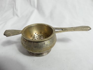 Antique Silver Tea Strainer, 2 Piece