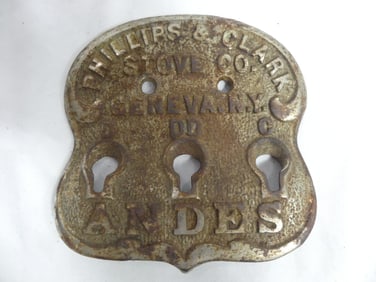 Antique Phillips & Clark Andes Advertising Stove Plaque