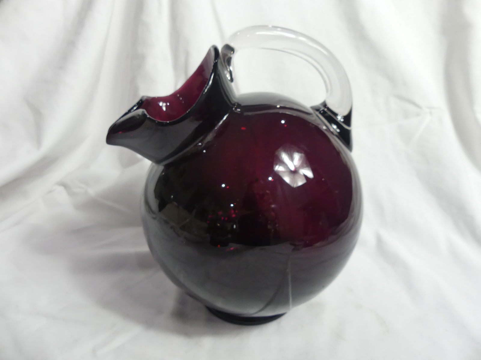 Vintage Purple Amethyst & Clear Glass Ball Pitcher (1 of 4)