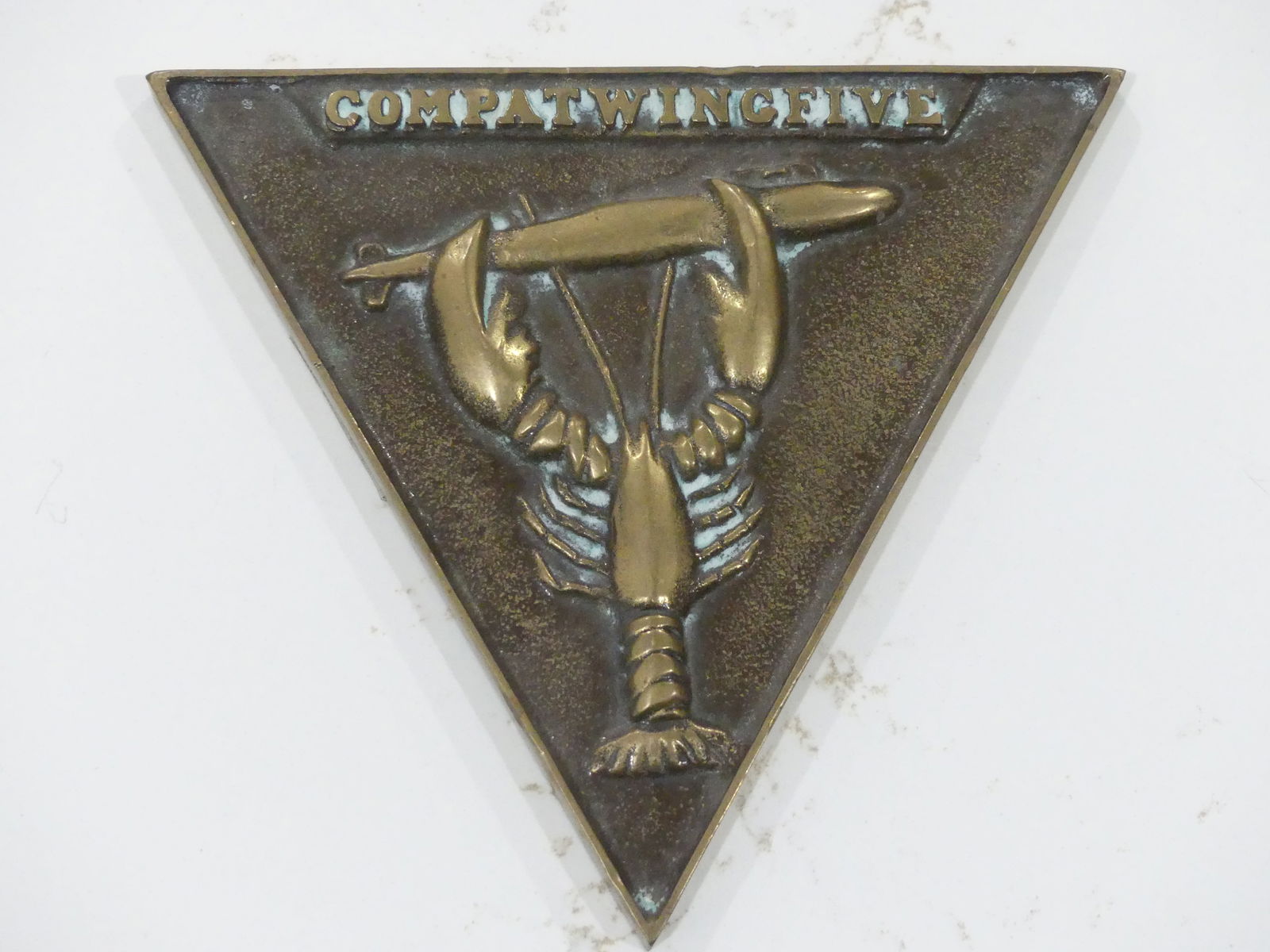 Antique Brass Submarine Plaque Compat Wing Five (1 of 5)