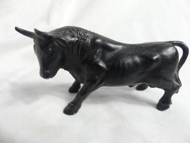 Vintage Cast Iron Bull Figurine