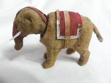 Antique Mohair Circus Elephant Nodder