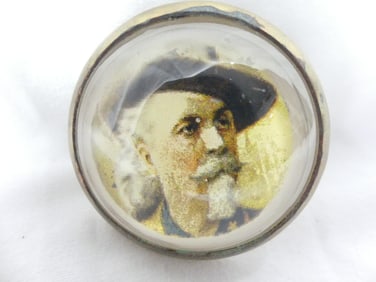 Antique Rare Paperweight/ Buckle Portrait, Buffalo Bill