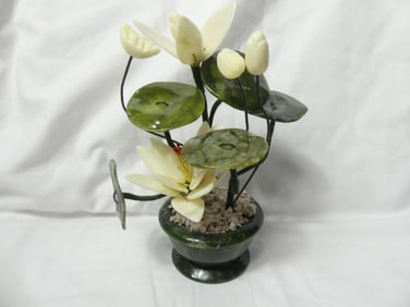 Vintage Jade Carved Tree in Jade Pot