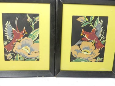 Pair of Mid-Century 1950 Luis Cardinal Bird Pictures