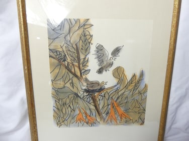 Vintage Irwin Rosenhouse Bird Lithograph, Pencil Signed