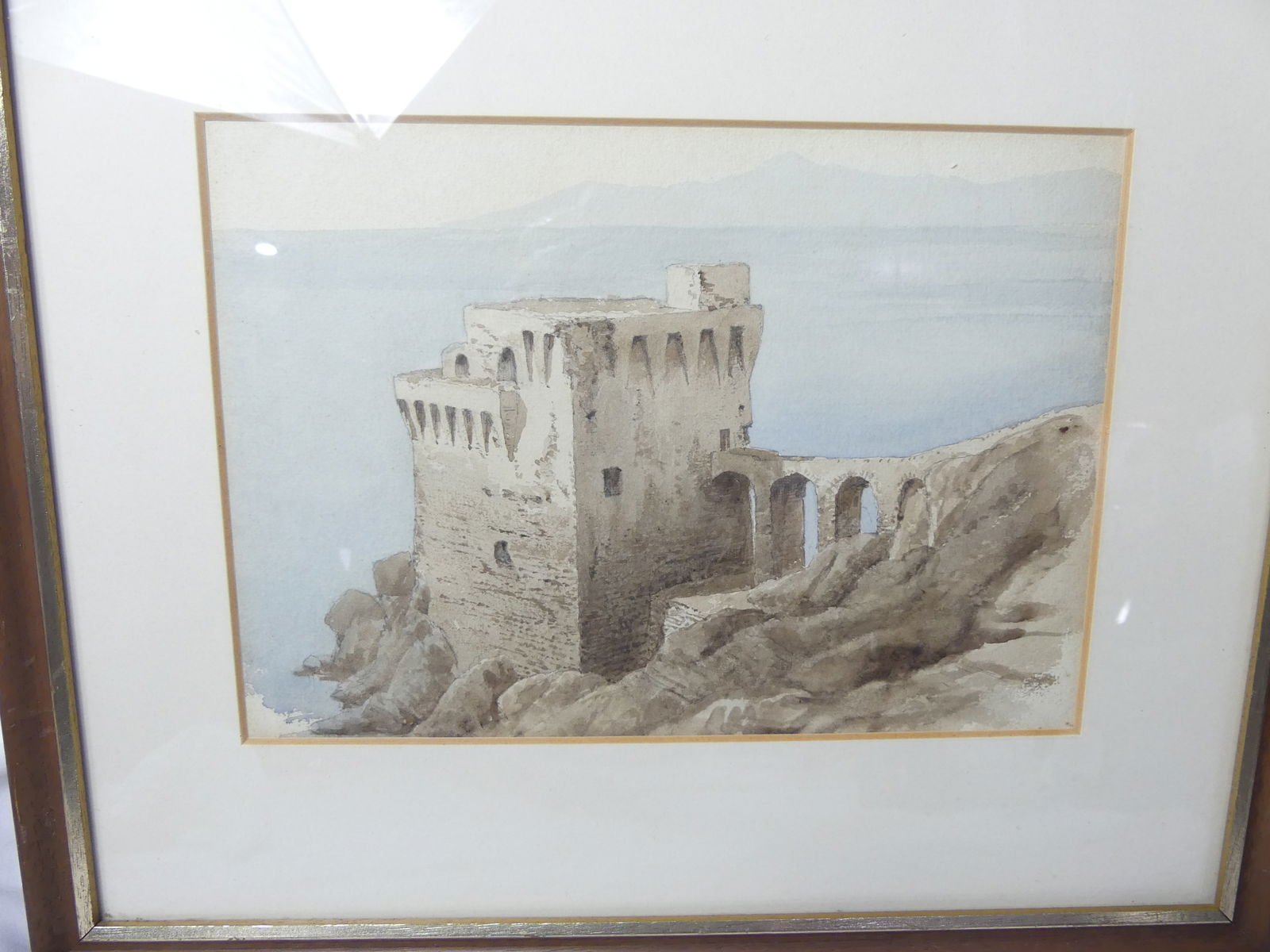 William John Ferguson Pencil & Wash  Drawing, Castle near Majori 1974/75 (1 of 4)