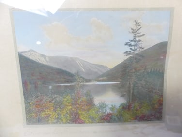 Vintage Sawyer Hand Colored Photo's Echo Lake Franconia Notch