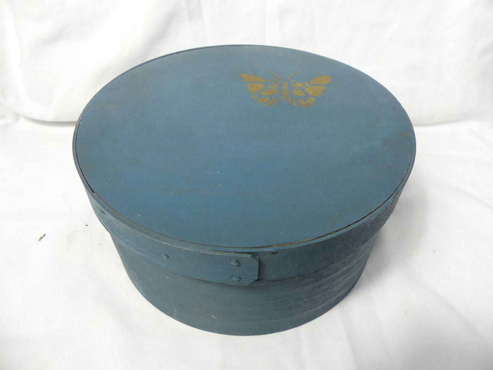 Vintage Painted Blue with Butterfly Wood Pantry Box (1 of 7)