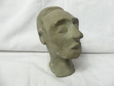 Vintage Art Pottery Bust/Men's Head Hand Carved