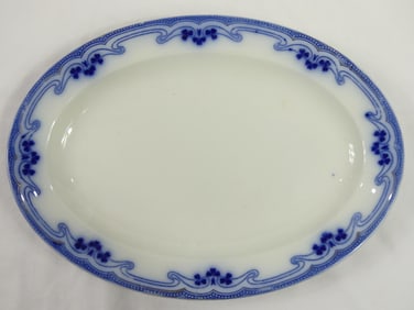Antique W.H. Grindley Flow Blue Plater with Clovers