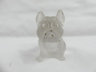Antique Small Crystal/Glass English Bull Dog