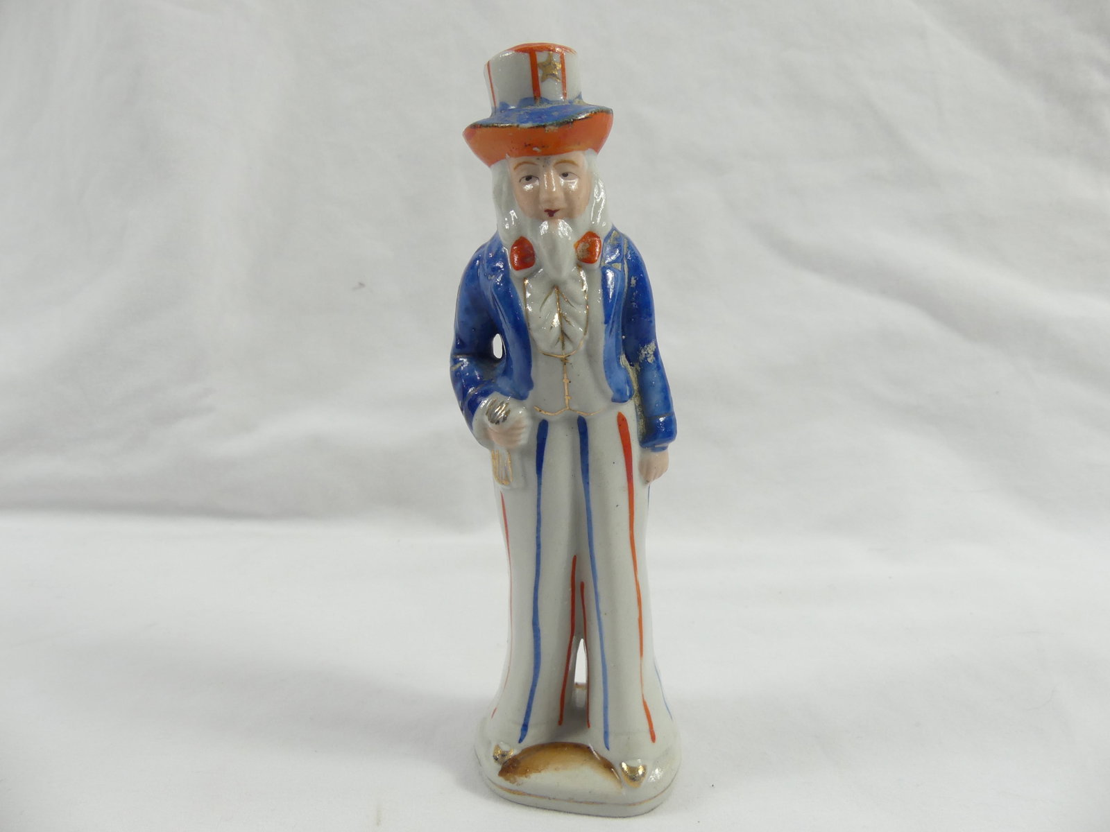 Vintage Occupied Japan Uncle Sam Porcelain Figurine: approx. 6 1/2 inches tall, see photo's