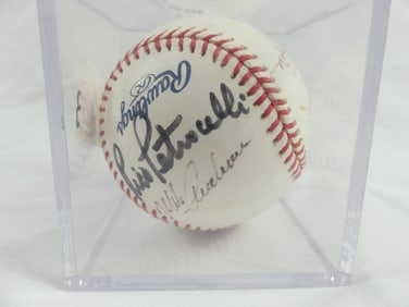 Vintage Signed Baseball in Plastic Case