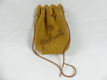 Vintage Suede Marble Draw String Bag