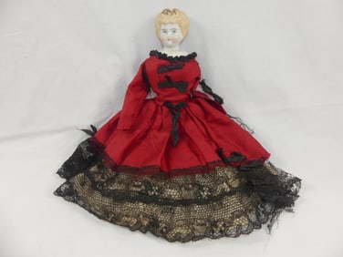 Antique China Head Doll with Cloth Stuffed Body