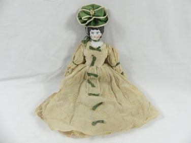 Antique China Head Doll with Cloth Stuffed Body