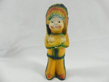 Vintage Chalkware Boy Indian