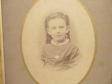 Antique Carved Frame with Picture of Girl