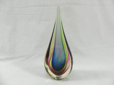 Large Vintage Art  Glass Teardrop