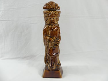 Vintage 1968 Brown Ware Indian Decanter